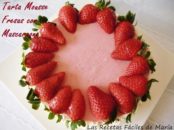 Receta Tarta Mousse de Fresas con Mascarpone
