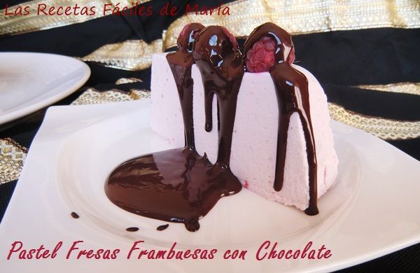 Pastel de Fresas y Frambuesas con Chocolate, delicioso postre fácil para celebrar cualquier ocasión,  una tarta fría que harán hasta tus niños.