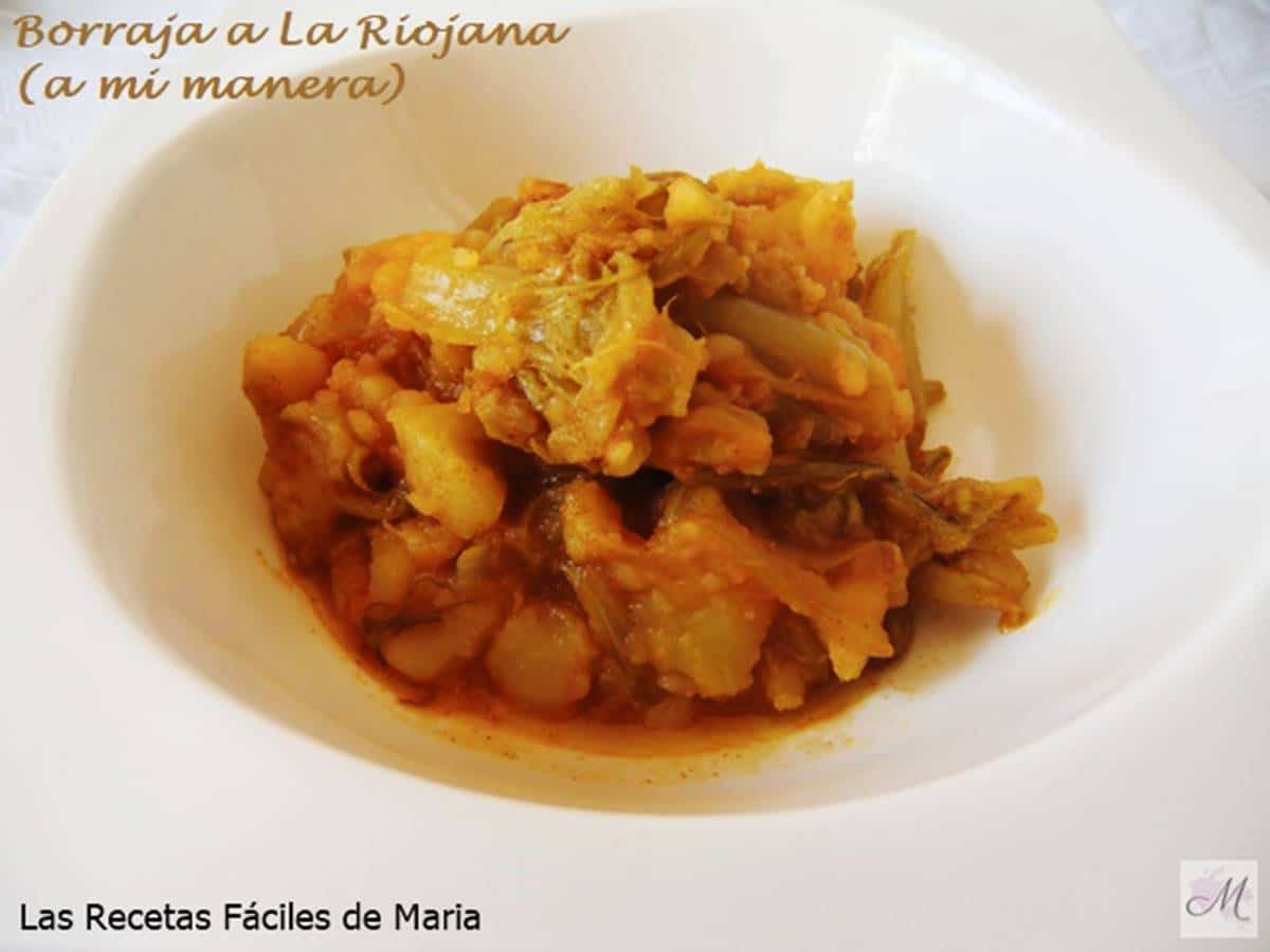 Borraja a La Riojana receta de cocina