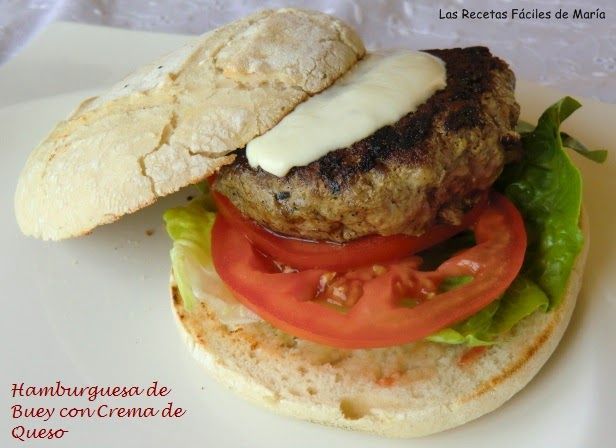 hamburguesa de buey kobe con crema de queso Las Recetas Fáciles de María